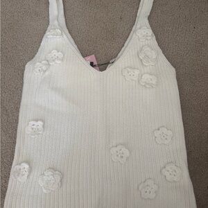 Line and Dot- White Crochet Flower Tank Top. New with tags.
